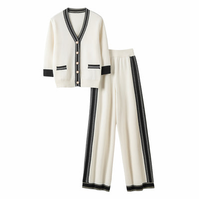 Conjunto de Lujo: Cardigan de Cachemira + Pantalón Recto Ancho - Image 15