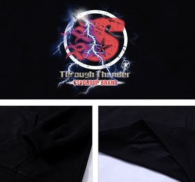 Sudadera Suelta Retro con Llamas Lightning Street para Hombre - Image 8