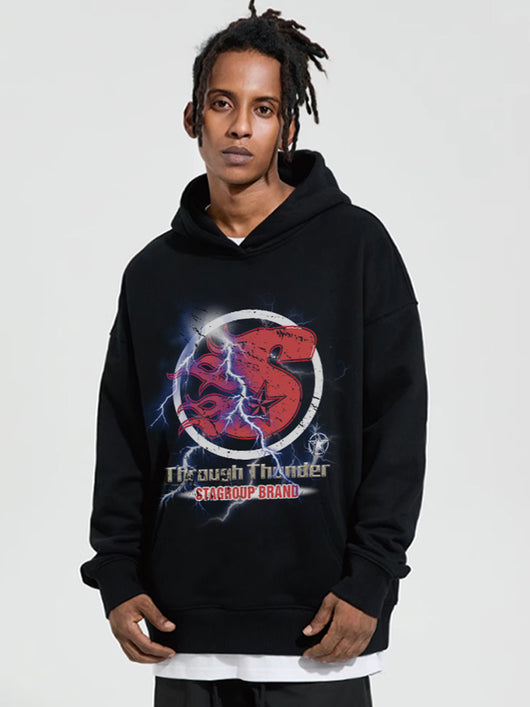 Sudadera Suelta Retro con Llamas Lightning Street para Hombre - Image 12