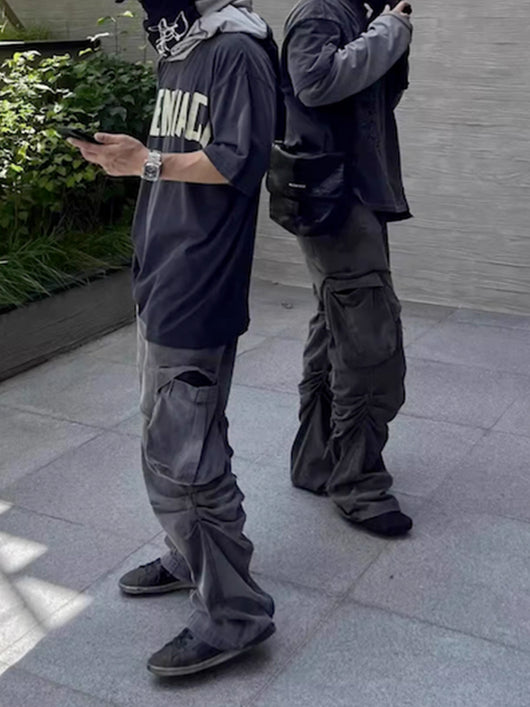 Pantalones Rectos para Hombre con Doble Costura y Detalle de Volantes - Image 14