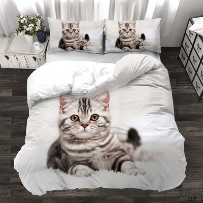 Juego de Edredón Estampado con Gatos y Perros Realistas de 3 Piezas - Image 8