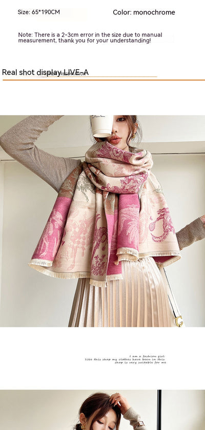 Bufanda Térmica Estampada Multiusos para Mujer - Abrigo Elegante Antifrío - Image 11