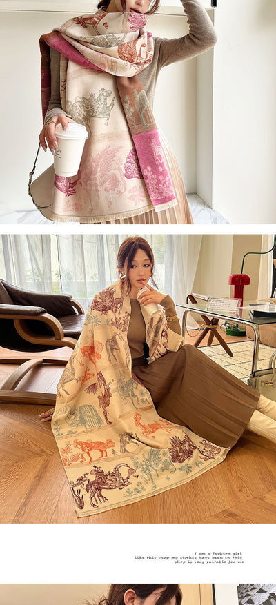 Bufanda Térmica Estampada Multiusos para Mujer - Abrigo Elegante Antifrío - Image 12