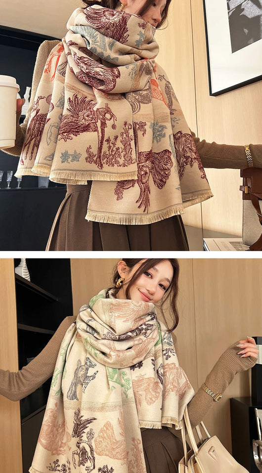 Bufanda Térmica Estampada Multiusos para Mujer - Abrigo Elegante Antifrío - Image 14