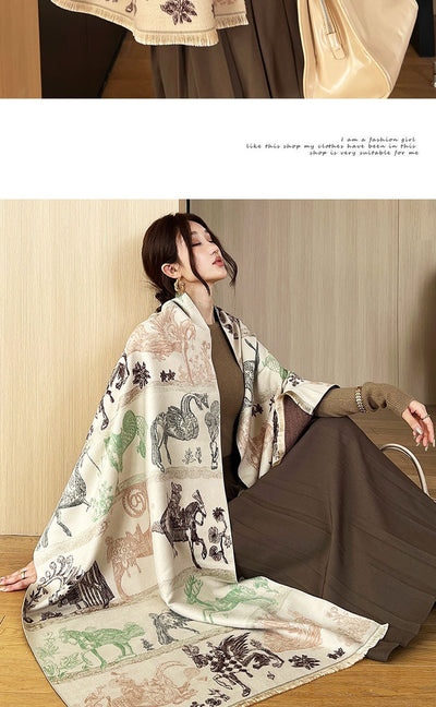 Bufanda Térmica Estampada Multiusos para Mujer - Abrigo Elegante Antifrío - Image 15