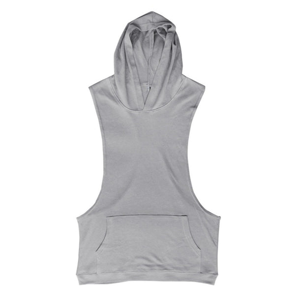 Chaleco Deportivo sin Mangas con Capucha para Hombre