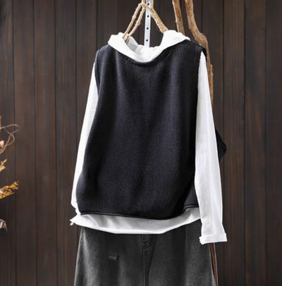 Chaleco Tejido de Algodón con Cuello Redondo Estilo Retro - Image 8