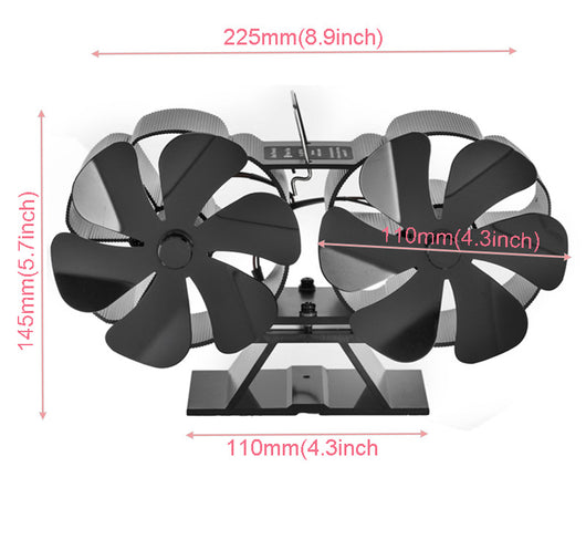 Ventilador Térmico de Chimenea Doble Cabezal 12 Aspas - Image 15