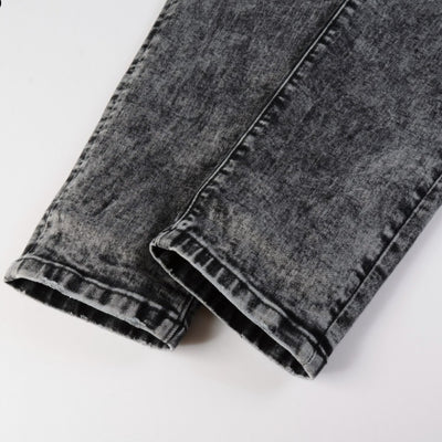 Jeans Slim Fit Gris Ahumado con Estiramiento - Diseño Retro Artesanal - Image 11