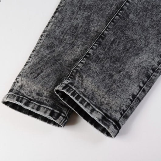 Jeans Slim Fit Gris Ahumado con Estiramiento - Diseño Retro Artesanal - Image 11