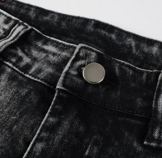 Jeans Slim Fit Gris Ahumado con Estiramiento - Diseño Retro Artesanal - Image 14