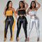 Conjunto de Dos Piezas con Flecos - Pantalón Ajustado Bandeau para Fiesta