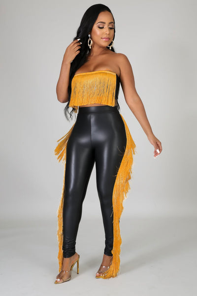 Conjunto de Dos Piezas con Flecos - Pantalón Ajustado Bandeau para Fiesta - Image 8