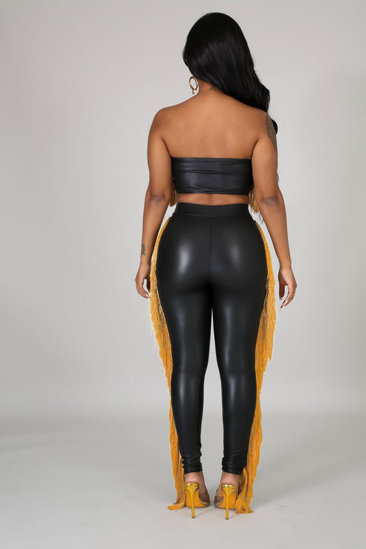 Conjunto de Dos Piezas con Flecos - Pantalón Ajustado Bandeau para Fiesta - Image 11