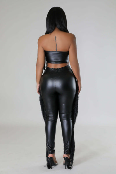 Conjunto de Dos Piezas con Flecos - Pantalón Ajustado Bandeau para Fiesta - Image 14