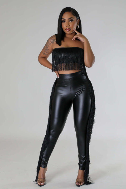 Conjunto de Dos Piezas con Flecos - Pantalón Ajustado Bandeau para Fiesta - Image 15