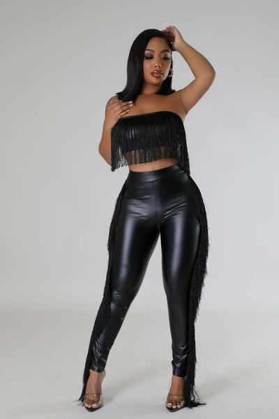 Conjunto de Dos Piezas con Flecos - Pantalón Ajustado Bandeau para Fiesta - Image 16