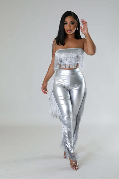 Conjunto de Dos Piezas con Flecos - Pantalón Ajustado Bandeau para Fiesta - Image 24