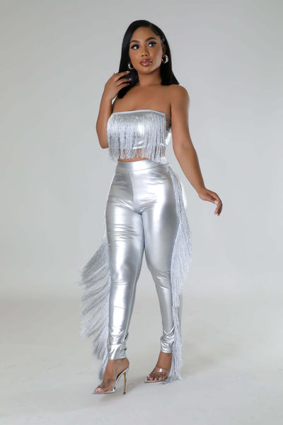 Conjunto de Dos Piezas con Flecos - Pantalón Ajustado Bandeau para Fiesta - Image 25