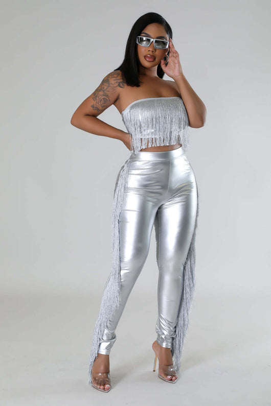Conjunto de Dos Piezas con Flecos - Pantalón Ajustado Bandeau para Fiesta - Image 29