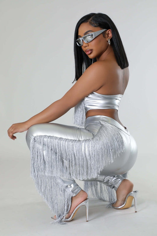 Conjunto de Dos Piezas con Flecos - Pantalón Ajustado Bandeau para Fiesta - Image 30