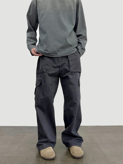 Pantalones Rectos Vintage Wash Holgados para Hombre - Image 17