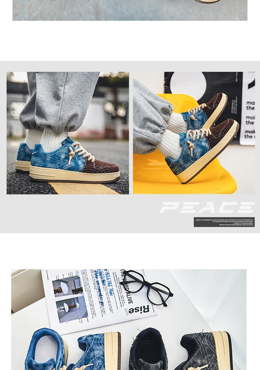 Zapatos de Skate Denim Casual para Hombre - Cordones Planos - Image 19