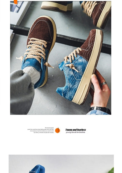 Zapatos de Skate Denim Casual para Hombre - Cordones Planos - Image 25