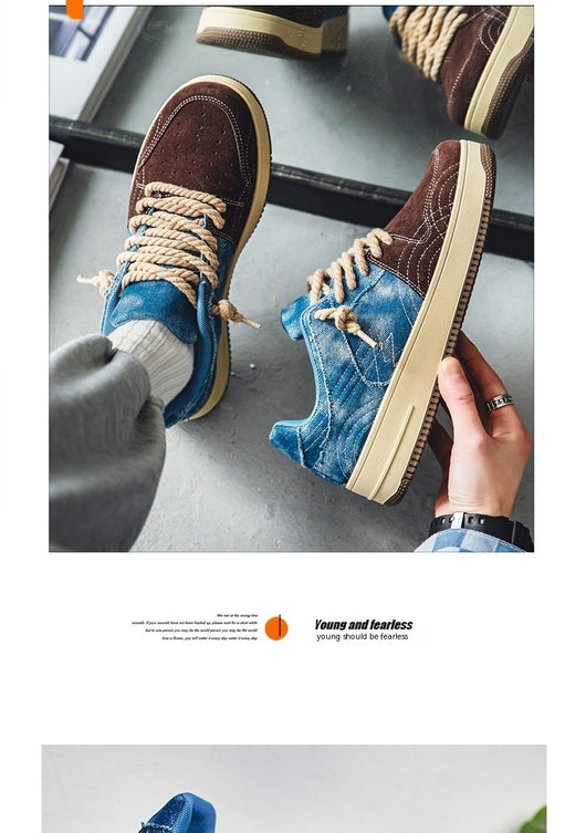 Zapatos de Skate Denim Casual para Hombre - Cordones Planos - Image 25