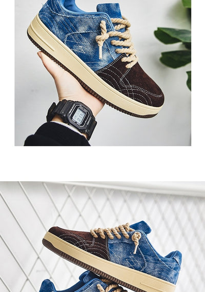 Zapatos de Skate Denim Casual para Hombre - Cordones Planos - Image 26