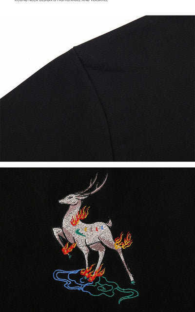 Suéter de Algodón con Bordado de Venado - Cuello Redondo - Image 17