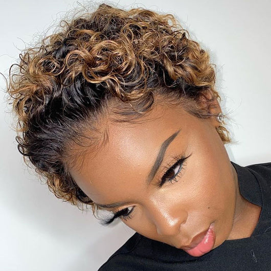 Peluca Afro Rizada Corta Negra - Cabello Sintético Voluminoso y Natural - Image 9
