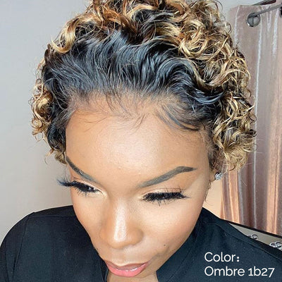 Peluca Afro Rizada Corta Negra - Cabello Sintético Voluminoso y Natural - Image 10