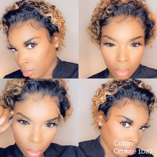 Peluca Afro Rizada Corta Negra - Cabello Sintético Voluminoso y Natural - Image 11