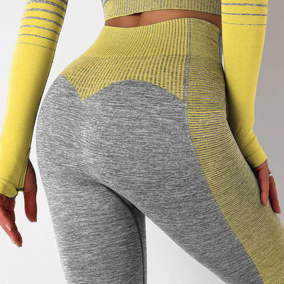 Pantalones de Yoga sin Costuras con Rayas Tejidas - Image 14