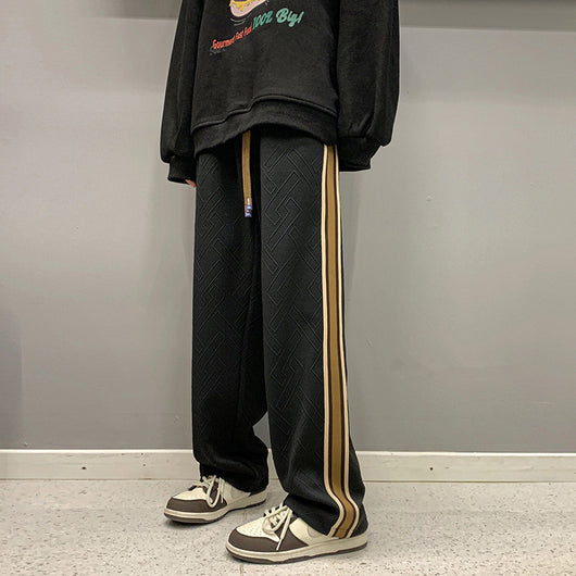 Pantalones de Chándal con Costuras Rayadas Estilo Clásico Gruesos y Sueltos - Image 19