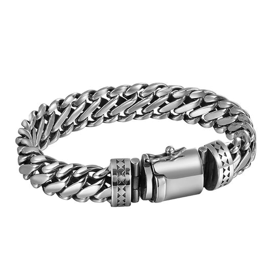Pulsera de Plata S925 Tipo Grueso Semicircular para Hombre - Image 13