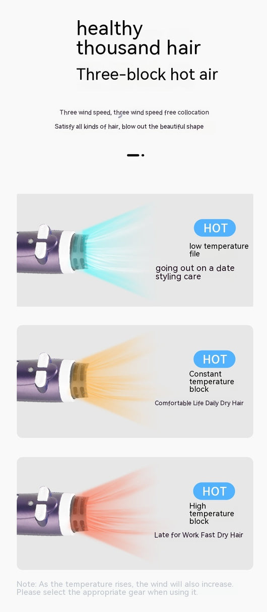 Purple and black hot air brush with a round barrel and bristles for curling or straightening hair. - Image 11
