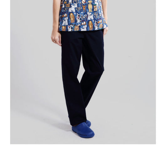 Uniforme Médico Veterinario Estampado Cuello V Flores Azul - Image 17