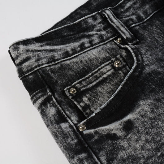 Jeans Slim Fit Gris Ahumado con Estiramiento - Diseño Retro Artesanal - Image 17