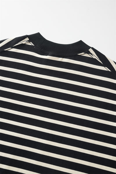 Camiseta Manga Larga de Algodón Puro con Rayas Contraste para Hombre - Image 9