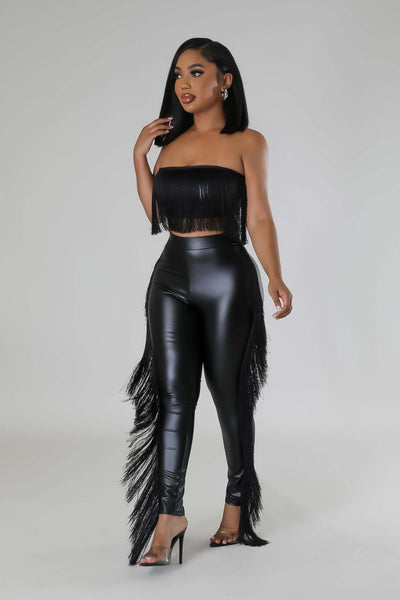 Conjunto de Dos Piezas con Flecos - Pantalón Ajustado Bandeau para Fiesta - Image 43
