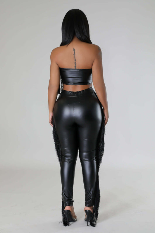 Conjunto de Dos Piezas con Flecos - Pantalón Ajustado Bandeau para Fiesta - Image 44