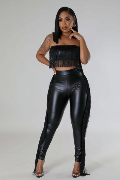 Conjunto de Dos Piezas con Flecos - Pantalón Ajustado Bandeau para Fiesta - Image 45