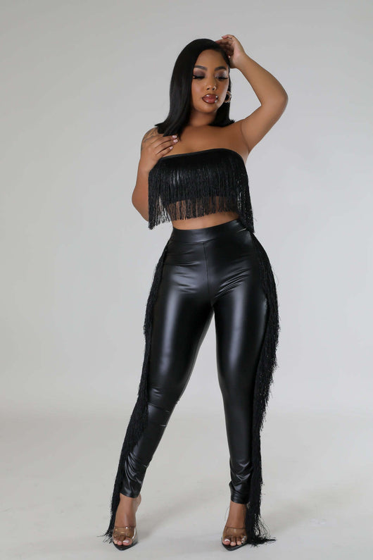 Conjunto de Dos Piezas con Flecos - Pantalón Ajustado Bandeau para Fiesta - Image 46