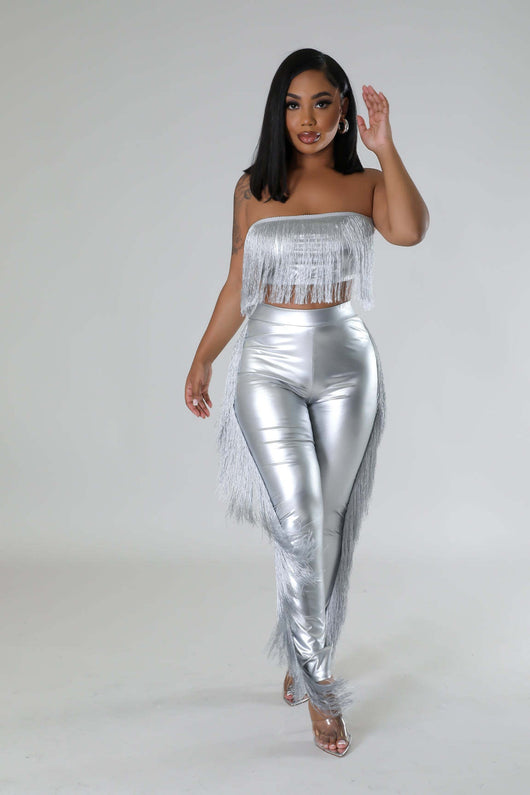 Conjunto de Dos Piezas con Flecos - Pantalón Ajustado Bandeau para Fiesta - Image 54