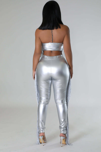 Conjunto de Dos Piezas con Flecos - Pantalón Ajustado Bandeau para Fiesta - Image 57