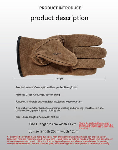 Guantes de Trabajo de Cuero Genuino Suave y Transpirable - Image 7