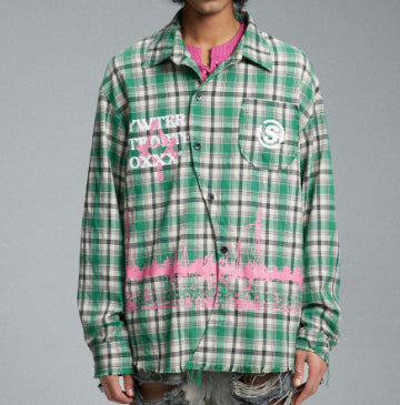 Camisa Cuadriculada Japonesa con Costuras Combinadas - Image 7