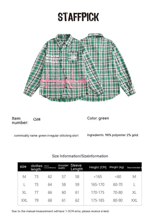 Camisa Cuadriculada Japonesa con Costuras Combinadas - Image 20